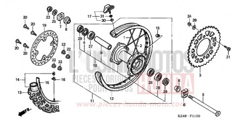 REAR WHEEL CR125R7 de 2007